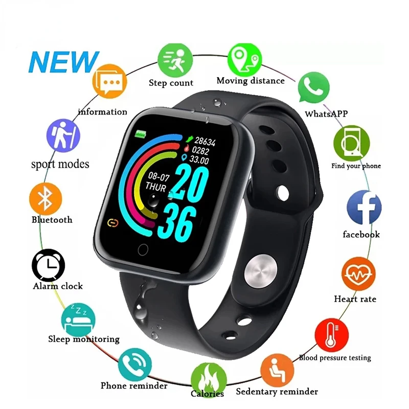 D20 Pro Smart Watch Sports Watch Y68 Bluetooth Fitness Tracker Heart Rate Blood Pressure Smart Bracelet for IOS Android
D20 Pro Smart Watch Sports Watch Y68 Bluetooth Fitness Tracker Heart Rate Blood Pressure Smart Bracelet for IOS Android
