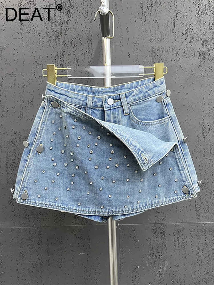 DEAT Women Denim Skirt High Waist Fake2 Pcs Patchwork Wrap Hip Full Diamonds Mini Shorts Skirts 2023 Summer New Fashion 29L2447
DEAT Women Denim Skirt High Waist Fake2 Pcs Patchwork Wrap Hip Full Diamonds Mini Shorts Skirts 2023 Summer New Fashion 29L2447