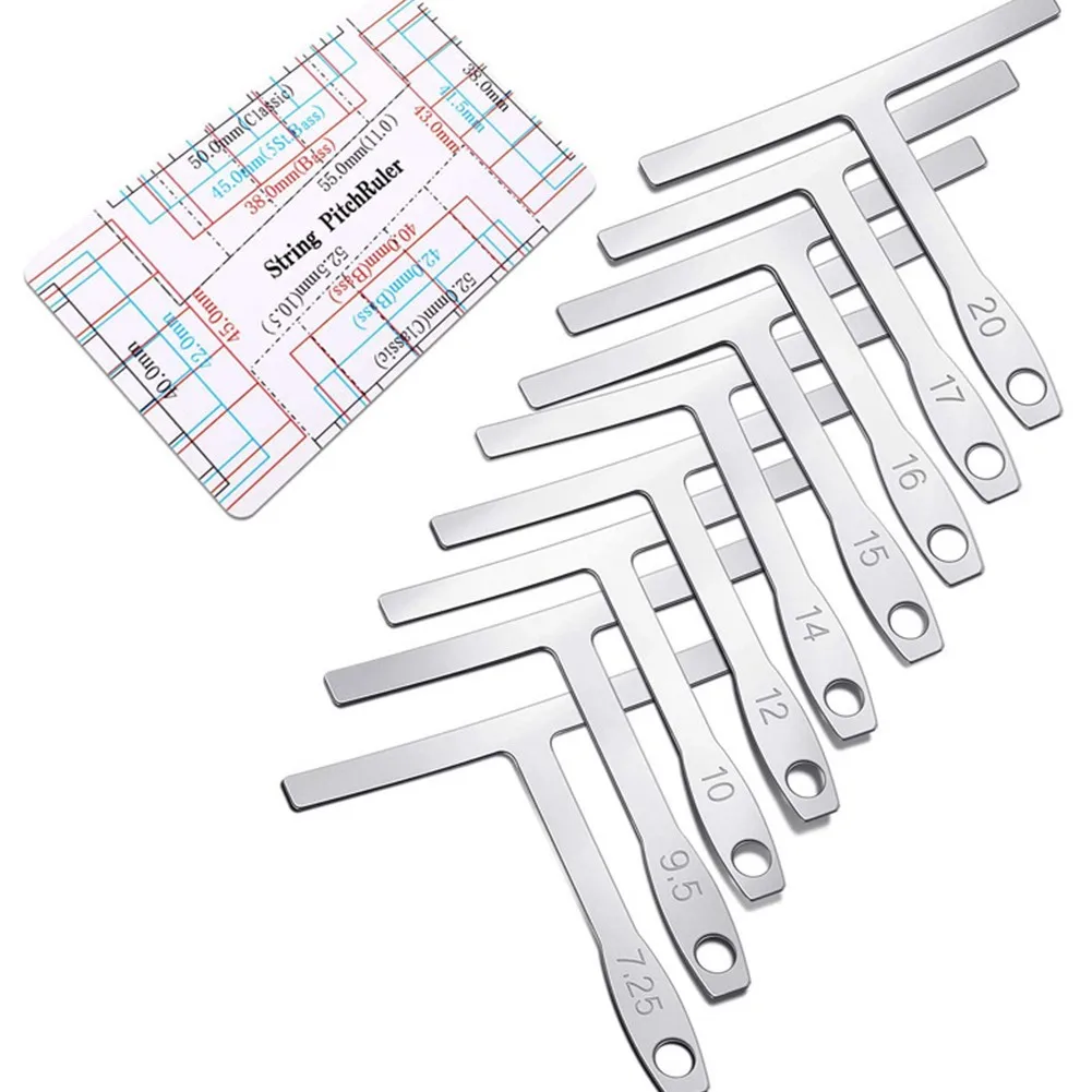 3.5 X 2.0 In/8.9 X 5.1 Cm Guitar String Height Ruler Guitar T-shaped Rulers Set Stainless Steel Hot Sale Silver Useful Brand New
3.5 X 2.0 In/8.9 X 5.1 Cm Guitar String Height Ruler Guitar T-shaped Rulers Set Stainless Steel Hot Sale Silver Useful Brand New