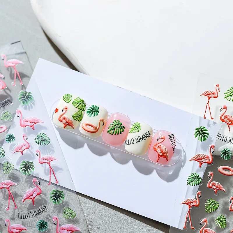 Summer Tropical Holiday Style 3D Nail Stickers Flamingo Banana Leaf Relief Nails Decorative Seal Decals Gel Manicure Patch Parts
Summer Tropical Holiday Style 3D Nail Stickers Flamingo Banana Leaf Relief Nails Decorative Seal Decals Gel Manicure Patch Parts