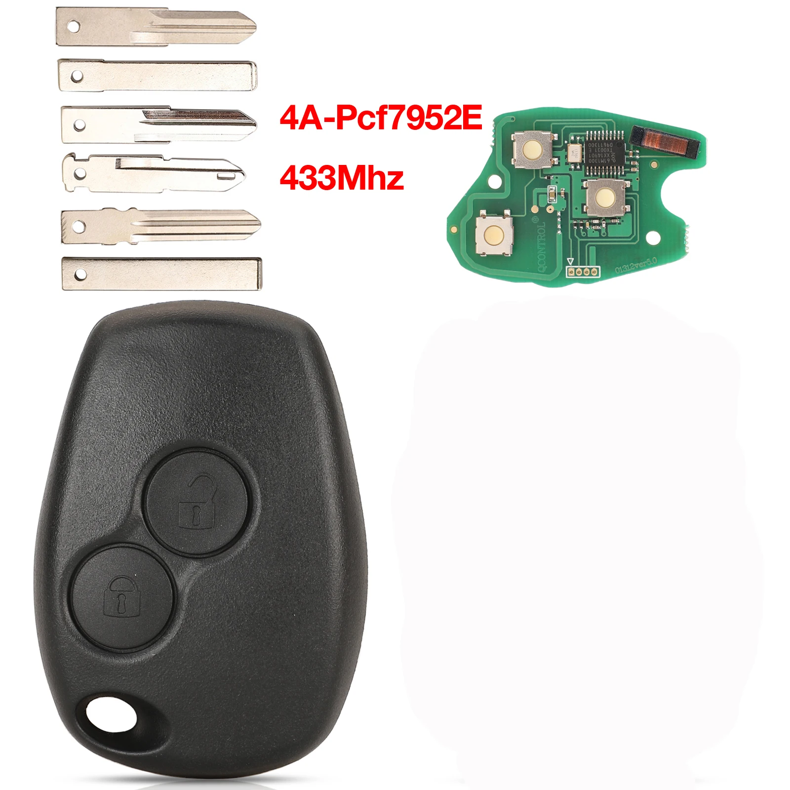 2Butons Car Remote Key Shell For Renault Clio Scenic Kangoo Megane 4a/PCF7952E Chip 433MHZ
2Butons Car Remote Key Shell For Renault Clio Scenic Kangoo Megane 4a/PCF7952E Chip 433MHZ