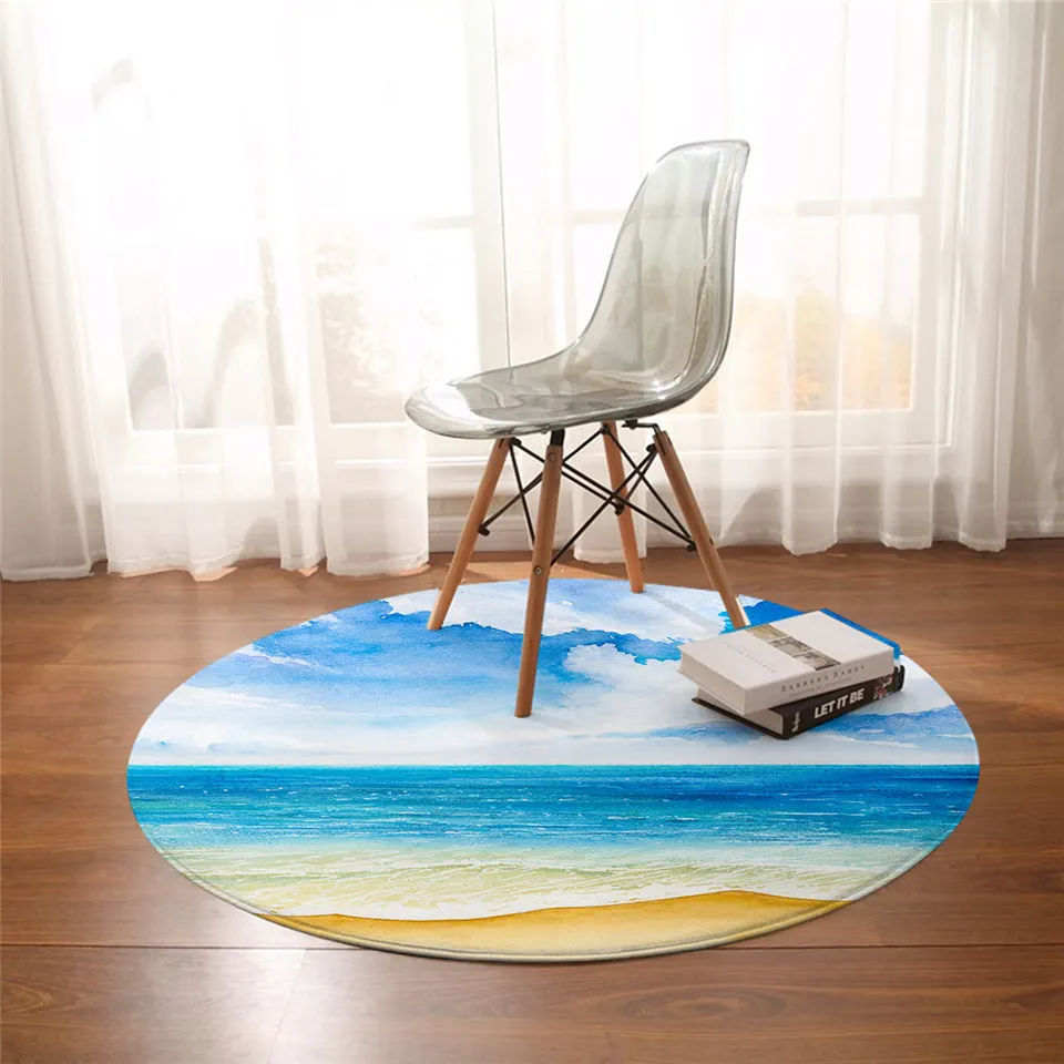 Blue Sea Bedroom Carpet Watercolor Round Area Rug for Living Room Ocean Non-slip Floor Rug Beach Play Mat
Blue Sea Bedroom Carpet Watercolor Round Area Rug for Living Room Ocean Non-slip Floor Rug Beach Play Mat