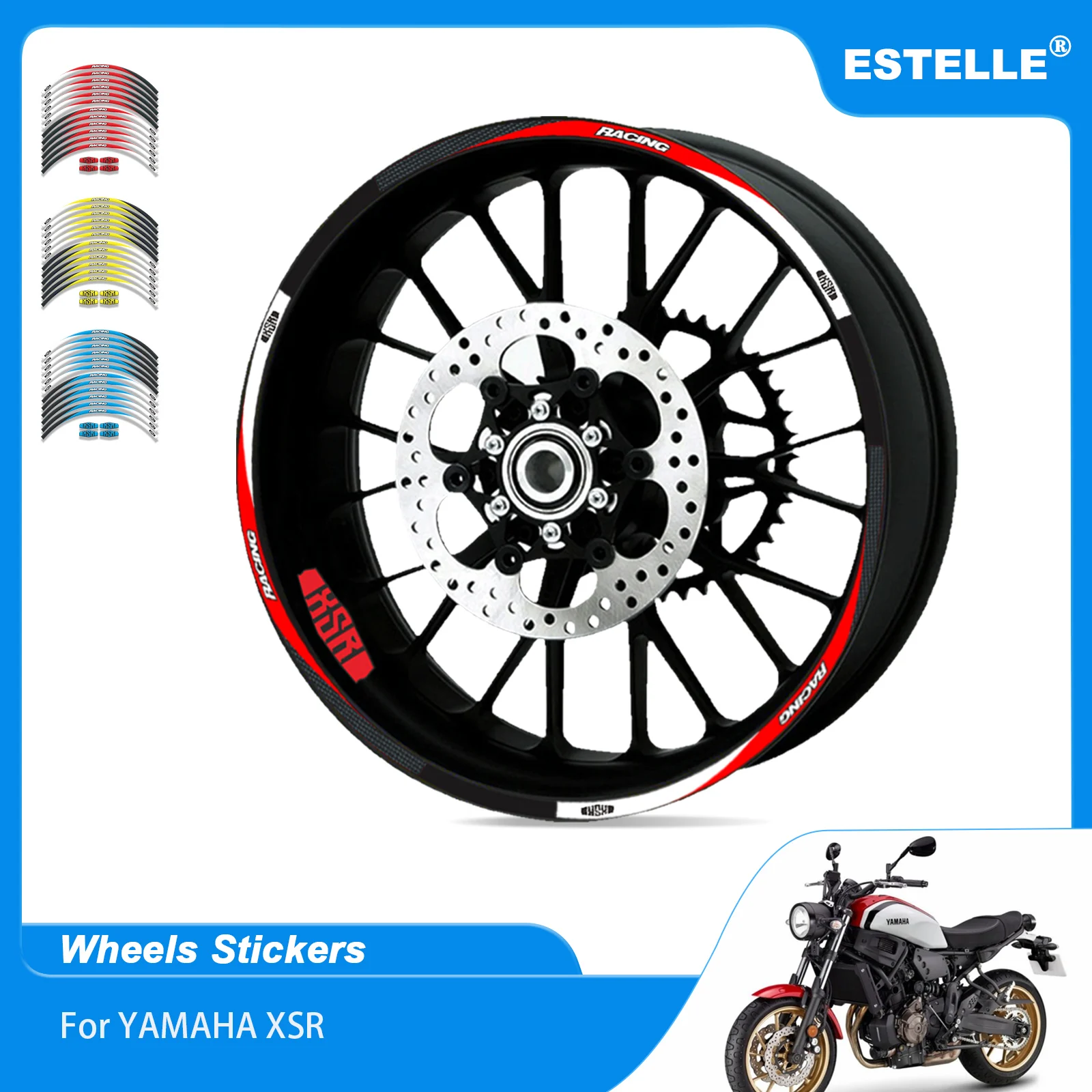 For YAMAHA XSR All Years Hot Motorcycle decal Outer Wheel Rim Stickers Tire Film Border Reflective Decals Tire Decoration
For YAMAHA XSR All Years Hot Motorcycle decal Outer Wheel Rim Stickers Tire Film Border Reflective Decals Tire Decoration