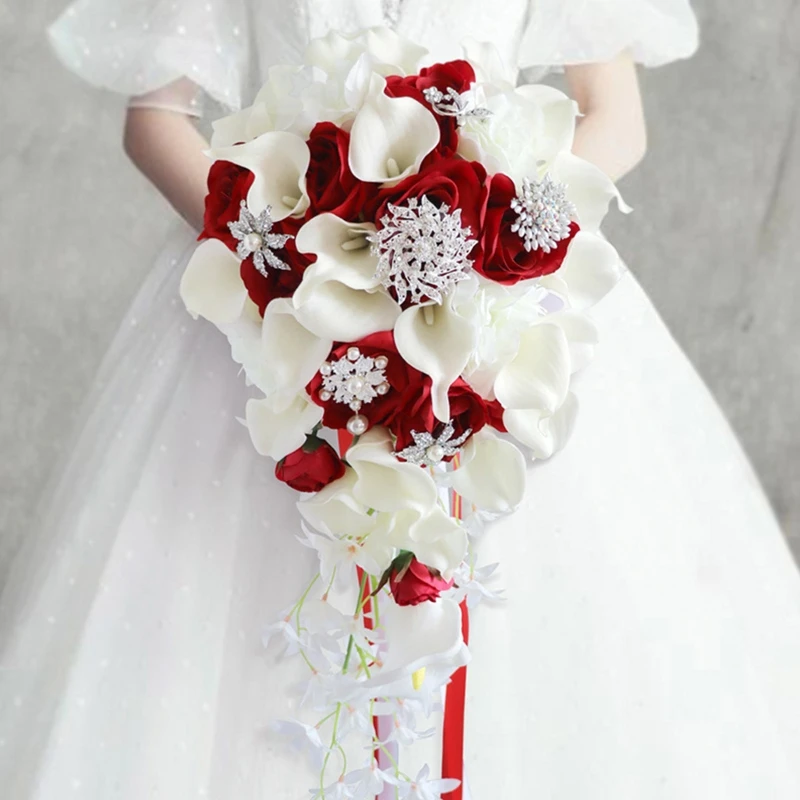 Artificial Flower Bouquet Diamond Button Waterfall Simulation Fake Flowers for Wedding Party Bride Handheld Photography Props Gi
Artificial Flower Bouquet Diamond Button Waterfall Simulation Fake Flowers for Wedding Party Bride Handheld Photography Props Gi