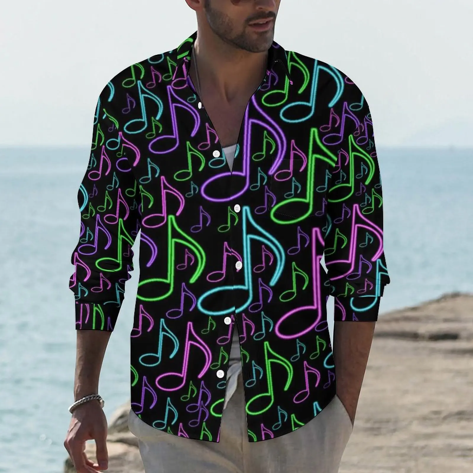 Colorful Music Shirt Eighth Notes Random Print Casual Shirts Long Sleeve Custom Y2K Blouses Autumn Fashion Oversized Tops
Colorful Music Shirt Eighth Notes Random Print Casual Shirts Long Sleeve Custom Y2K Blouses Autumn Fashion Oversized Tops