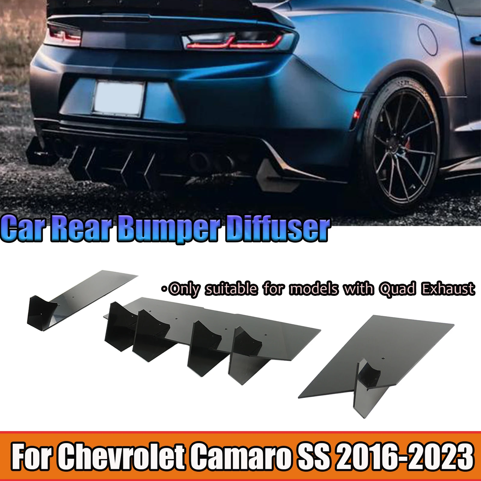 Задний бампер автомобиля, диффузор для Chevrolet Camaro SS 2016-2023, четырехъядерный выхлопной спойлер, защита для тела, аксессуары
Задний бампер автомобиля, диффузор для Chevrolet Camaro SS 2016-2023, четырехъядерный выхлопной спойлер, защита для тела, аксессуары