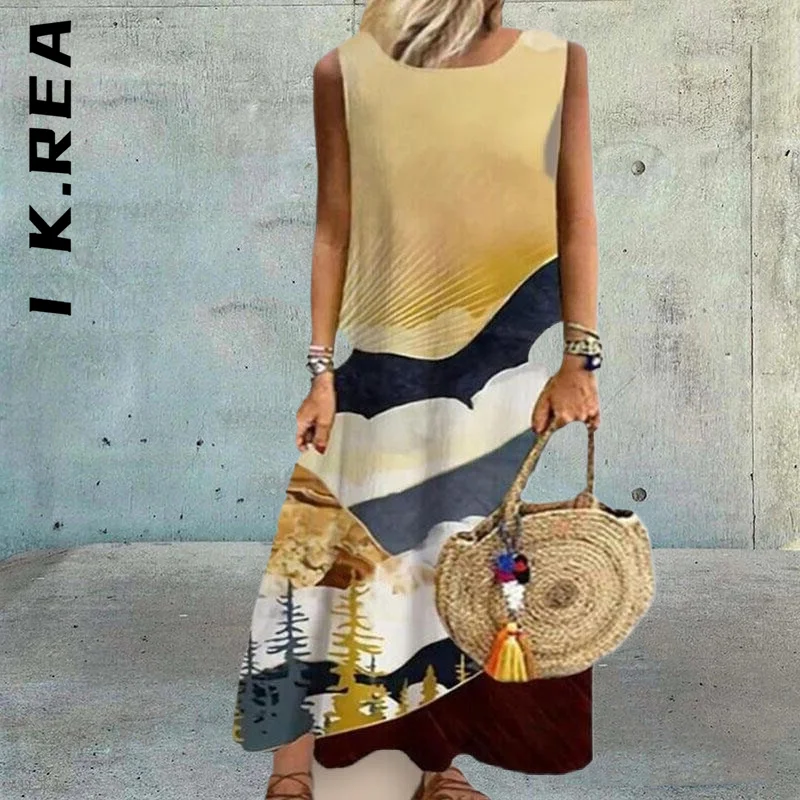 I K.Rea New Women Dress Elastic O-Neck Print Loose Women's Maxi Dresses Slim Chic Dresses Basic Female Women Clothing Vestidos
I K.Rea New Women Dress Elastic O-Neck Print Loose Women's Maxi Dresses Slim Chic Dresses Basic Female Women Clothing Vestidos