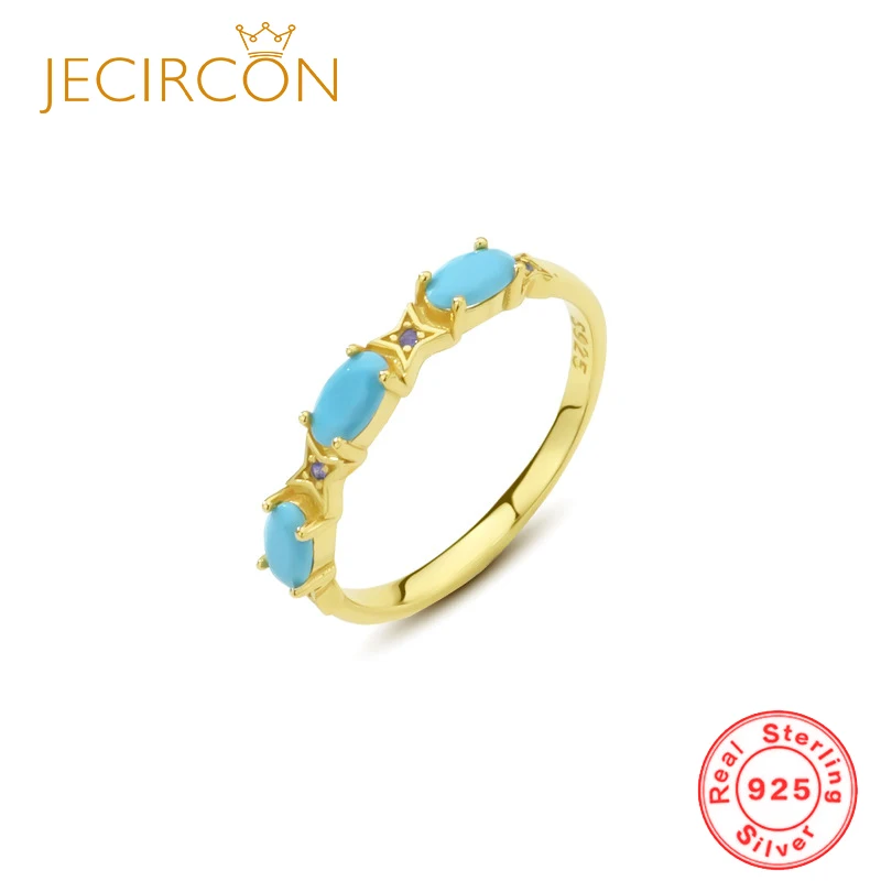 JECIRCON 925 Sterling Silver Simple Oval Turquoise Ring for Women Fashion Zircon Gold Color Ring Trend All-match Jewelry Gifts
JECIRCON 925 Sterling Silver Simple Oval Turquoise Ring for Women Fashion Zircon Gold Color Ring Trend All-match Jewelry Gifts