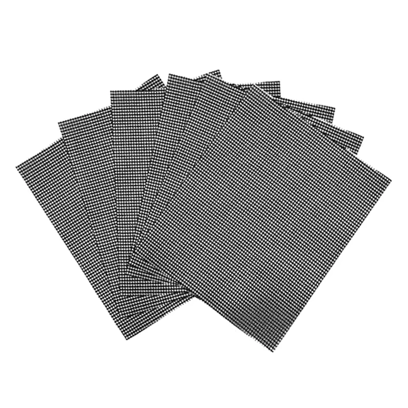 

6PCS Grilling Mesh Mat Non-Stick Grilling Mats Heavy Duty Reusable Grill For Gas Charcoal Pellet Grill Black