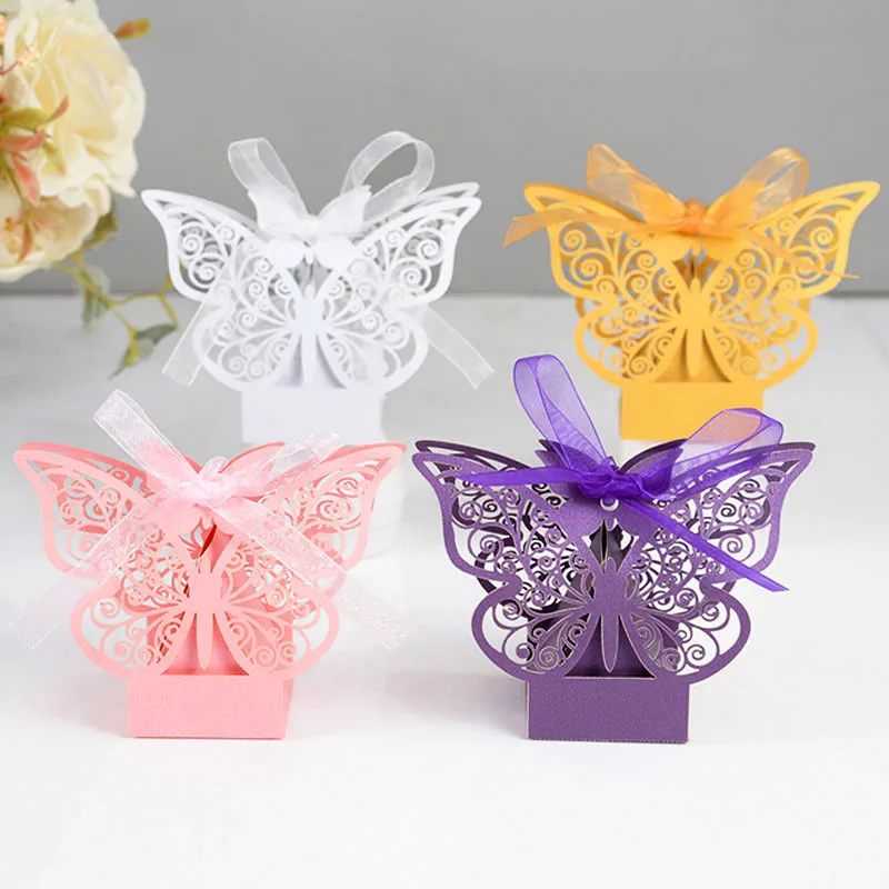 10pcs Butterfly Candy Box Laser Cut Hollow Chocolate Paper Box Wedding Favors Gift Packaging with Ribbon Birthday Party Supplies 
10pcs Butterfly Candy Box Laser Cut Hollow Chocolate Paper Box Wedding Favors Gift Packaging with Ribbon Birthday Party Supplies