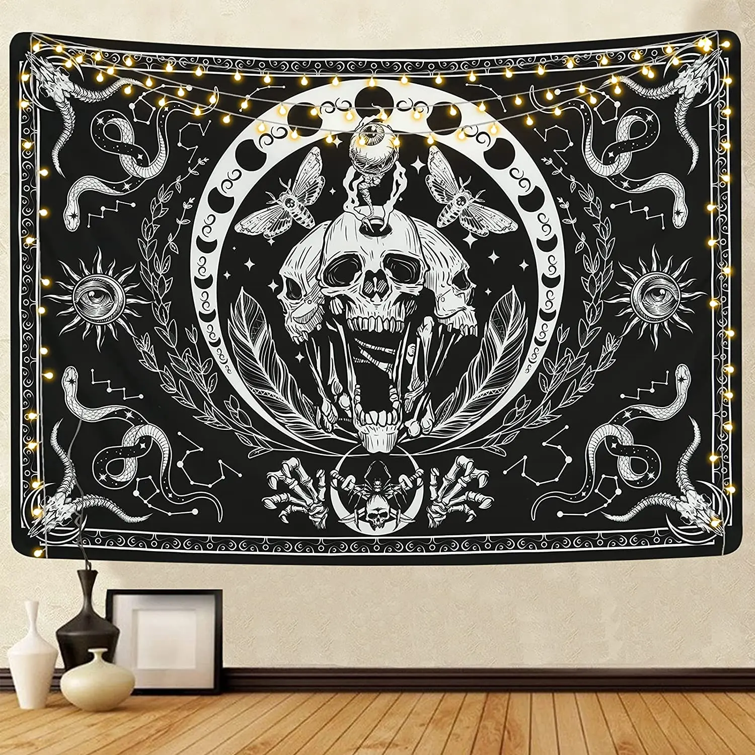 Skull Tapestry Black and White Tapestries Snake Tapestry Moth Tapestry Trippy Skeleton Tapestry Mandala Moon Phase Tapestry
Skull Tapestry Black and White Tapestries Snake Tapestry Moth Tapestry Trippy Skeleton Tapestry Mandala Moon Phase Tapestry