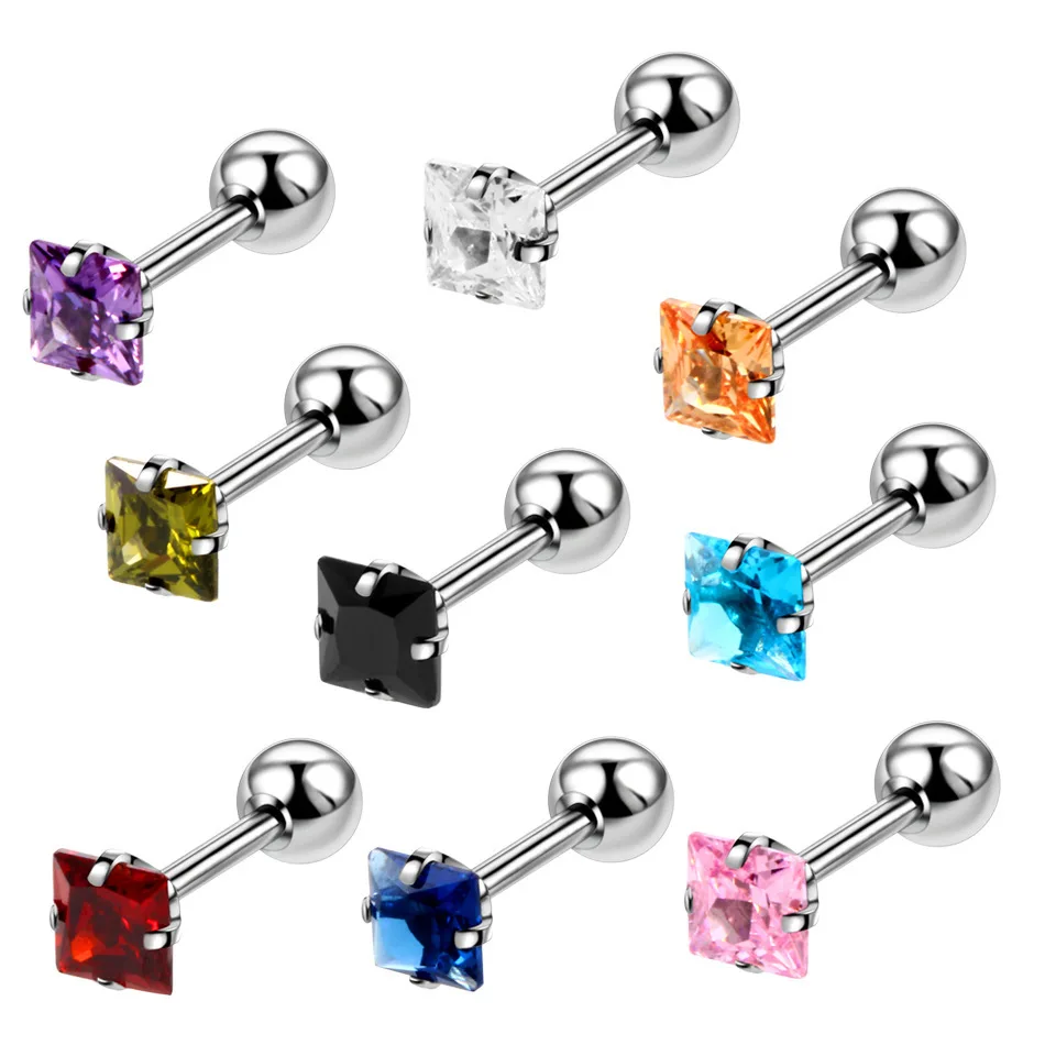 2pcs Medical steel Square Heart Star Zircon Ear Studs Earrings For Women/Men 4 Prong Tragus Cartilage Piercing Jewelry
2pcs Medical steel Square Heart Star Zircon Ear Studs Earrings For Women/Men 4 Prong Tragus Cartilage Piercing Jewelry