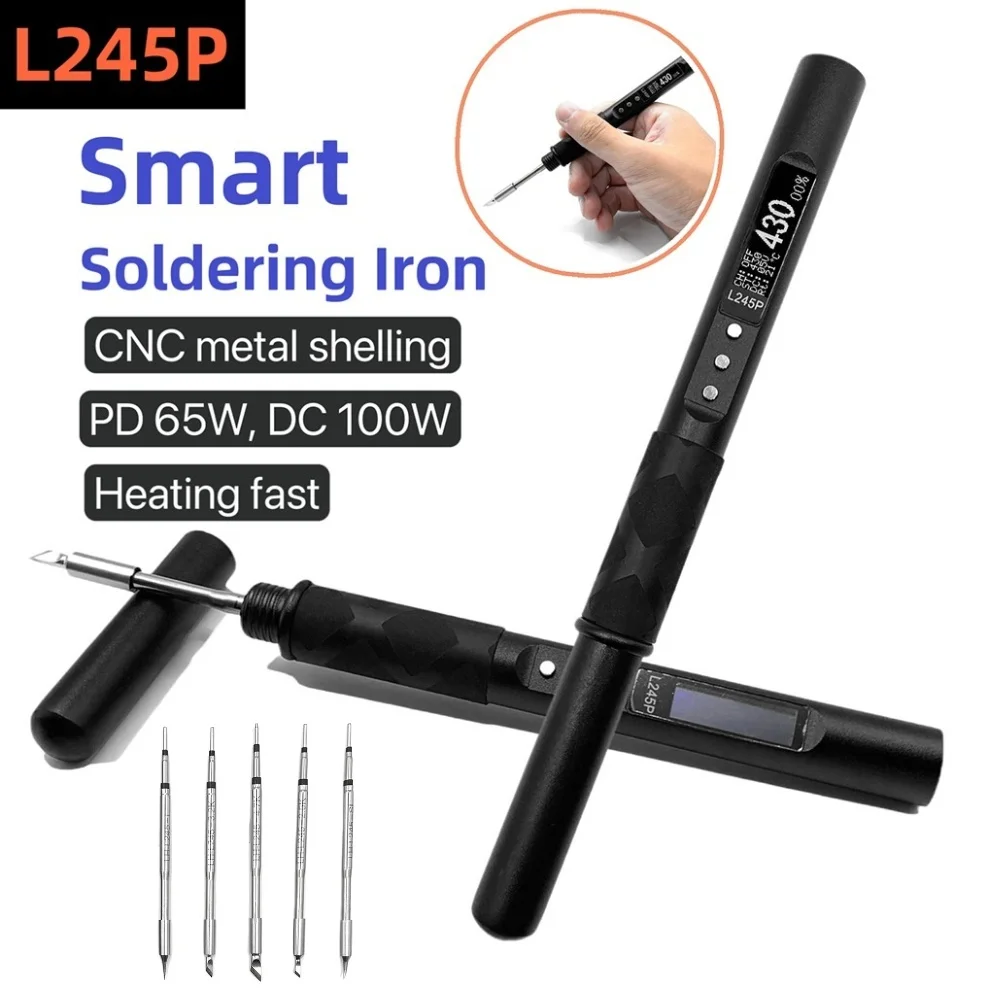 PD 65W Soldering Pen Aluminum Alloy CNC Shell L245P Electric Soldering Iron DC 90W Mini Soldering Iron Station Electronic Repair
PD 65W Soldering Pen Aluminum Alloy CNC Shell L245P Electric Soldering Iron DC 90W Mini Soldering Iron Station Electronic Repair