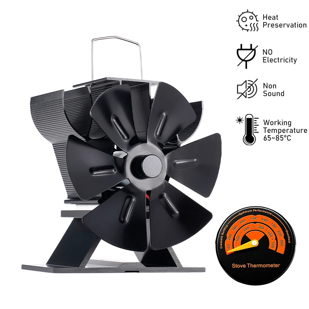 6 Blades Heat Powered Stove Fan Black Fireplace Log Wood Burner Eco Friendly Quiet Fan Home Efficient Heat Distribution
6 Blades Heat Powered Stove Fan Black Fireplace Log Wood Burner Eco Friendly Quiet Fan Home Efficient Heat Distribution