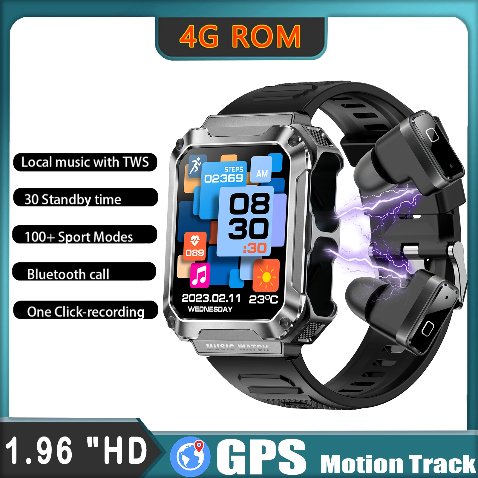 2023 4GB ROM Спортивные Умные Часы 3-в-1 С Наушниками TWS 1.96 дюймов HD Экран 100+Спортивный Режим Bluetooth Звонок Smartwatch GPS Track
2023 4GB ROM Спортивные Умные Часы 3-в-1 С Наушниками TWS 1.96 дюймов HD Экран 100+Спортивный Режим Bluetooth Звонок Smartwatch GPS Track