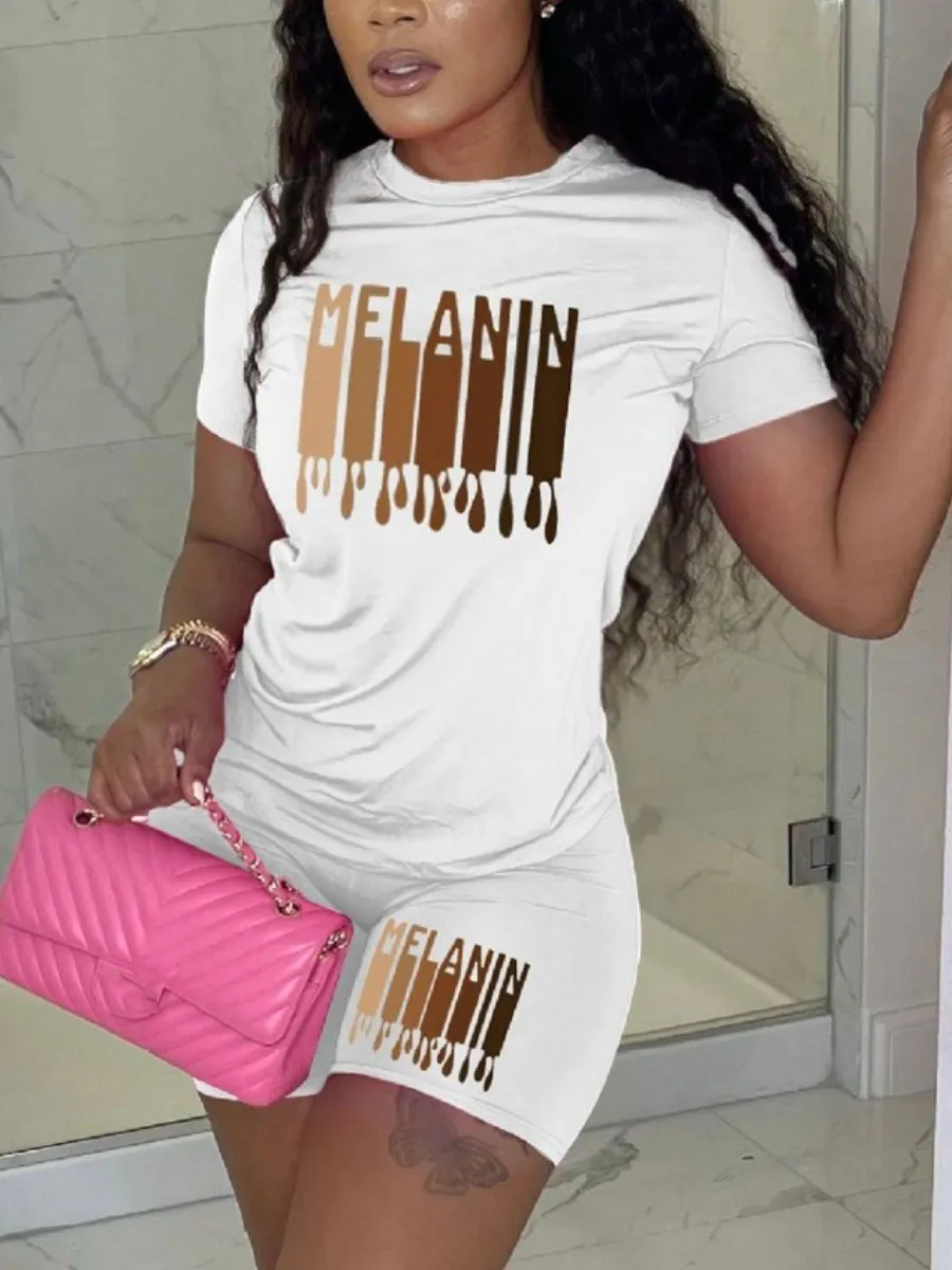 LW Gradient Melanin Letter Print Shorts Set Two Piece Short Sleeve Shorts Suit Casual Tracksuit Womens suit summer Shorts Set
LW Gradient Melanin Letter Print Shorts Set Two Piece Short Sleeve Shorts Suit Casual Tracksuit Womens suit summer Shorts Set