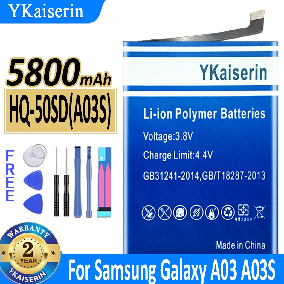 YKaiserin Battery HQ-50SD HQ50SD For Samsung Galaxy A03 A03S HQ50S For Galaxy A02S M02S M025 F02S BATTERY + Free Tools
YKaiserin Battery HQ-50SD HQ50SD For Samsung Galaxy A03 A03S HQ50S For Galaxy A02S M02S M025 F02S BATTERY + Free Tools
