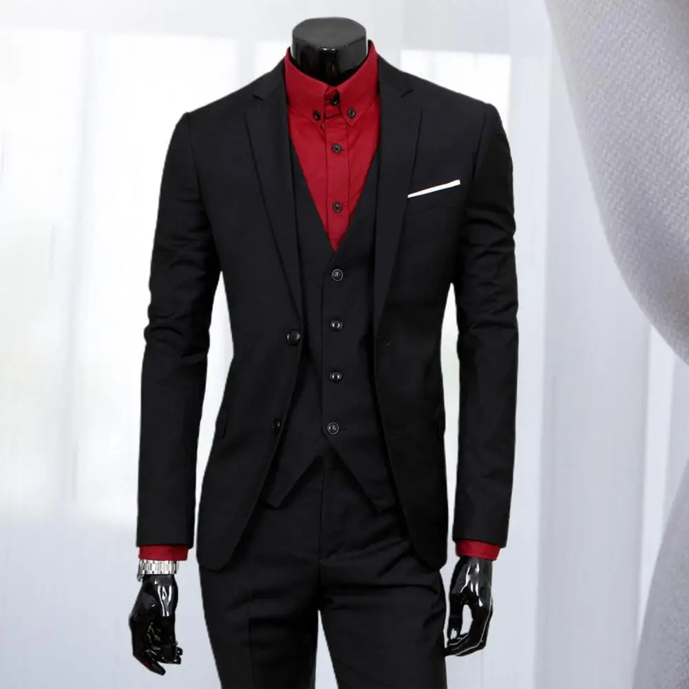 3 Pcs/Set Business Suit 3 Piece Set Slim Fit Zipper Solid Color Men Formal Suit for Evening Prom
3 Pcs/Set Business Suit 3 Piece Set Slim Fit Zipper Solid Color Men Formal Suit for Evening Prom
