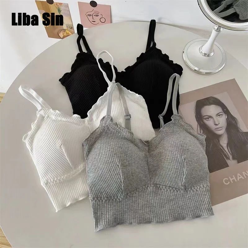 Liba Sin Women Summer Knitted Vest With Bra Pad Sexy Slim Striped Top With Wooden Ears And Halter Top
Liba Sin Women Summer Knitted Vest With Bra Pad Sexy Slim Striped Top With Wooden Ears And Halter Top