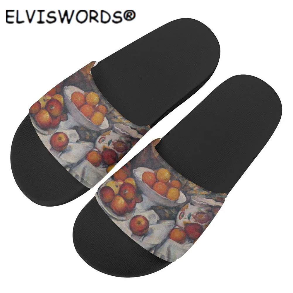 ELVISWORDS Women's Slippers Oil Painting Apple Pattern Fashion House Shoes Outdoor Ladies Slides Summer Indoor Home Flip Flop
ELVISWORDS Women's Slippers Oil Painting Apple Pattern Fashion House Shoes Outdoor Ladies Slides Summer Indoor Home Flip Flop