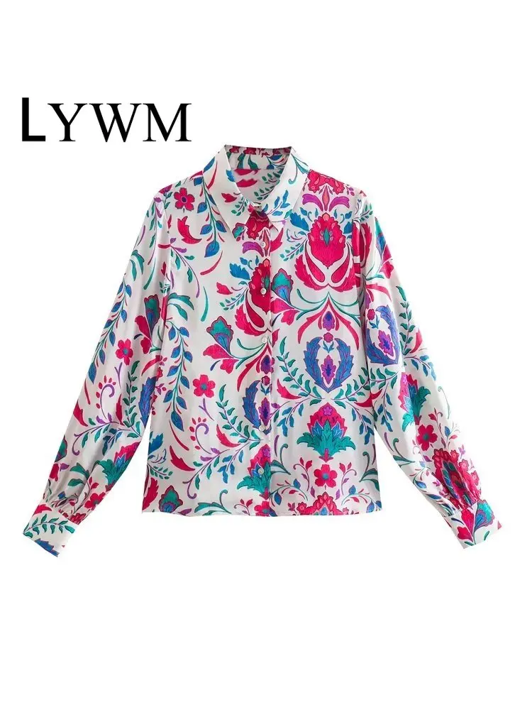 Женская модная однобортная блузка LYWM с принтом, винтажные женские шикарные рубашки с воротником с лацканами и длинными рукавами
Женская модная однобортная блузка LYWM с принтом, винтажные женские шикарные рубашки с воротником с лацканами и длинными рукавами