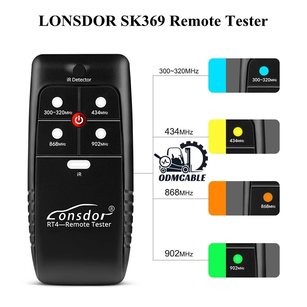 Lonsdor RT4 IR/FR Remote Tester Support 315MHz 434MHz 868MHz 902MHz Frequency IR Detector Longer remote distance
Lonsdor RT4 IR/FR Remote Tester Support 315MHz 434MHz 868MHz 902MHz Frequency IR Detector Longer remote distance