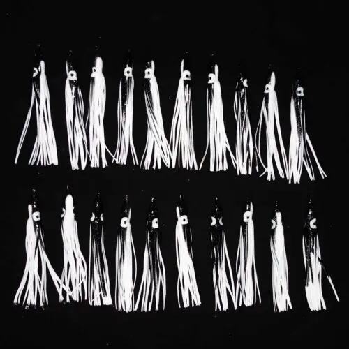 20 Black/White 4.75" Hoochie Squid Skirt Octopus Saltwater Fishing Lure 
20 Black/White 4.75" Hoochie Squid Skirt Octopus Saltwater Fishing Lure