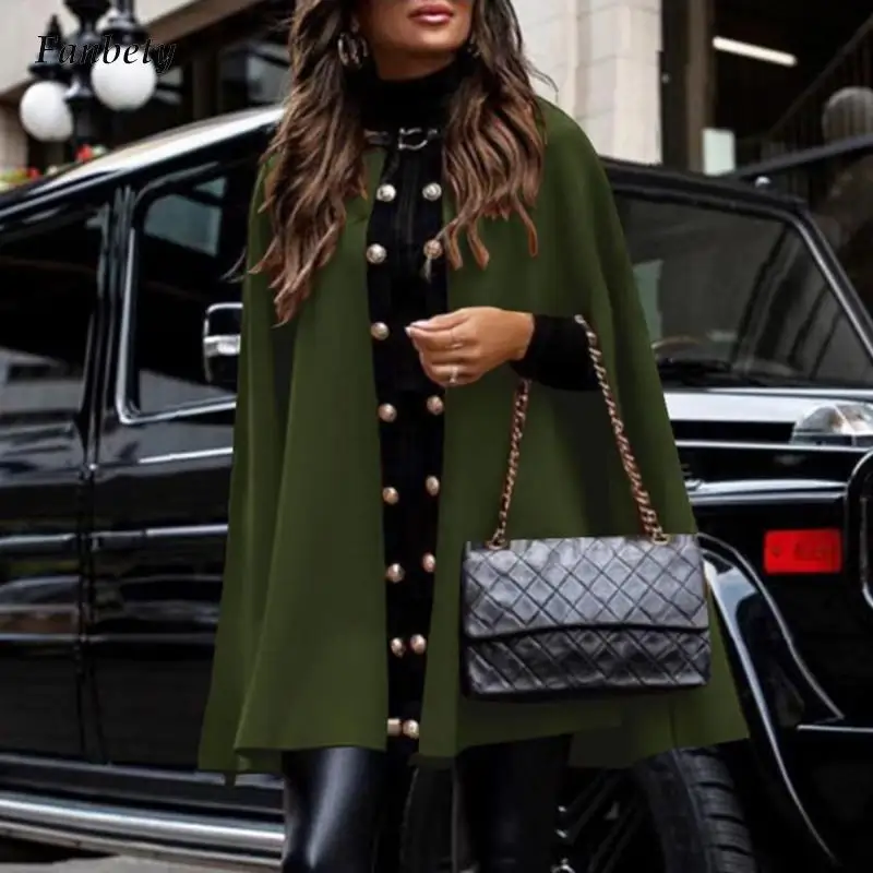 Elegant Batwing Sleeve Shawl Outwear Autumn Women Casual Loose Button Design Trench Coats 2022 Winter Fashion Patchwork Jackets
Elegant Batwing Sleeve Shawl Outwear Autumn Women Casual Loose Button Design Trench Coats 2022 Winter Fashion Patchwork Jackets
