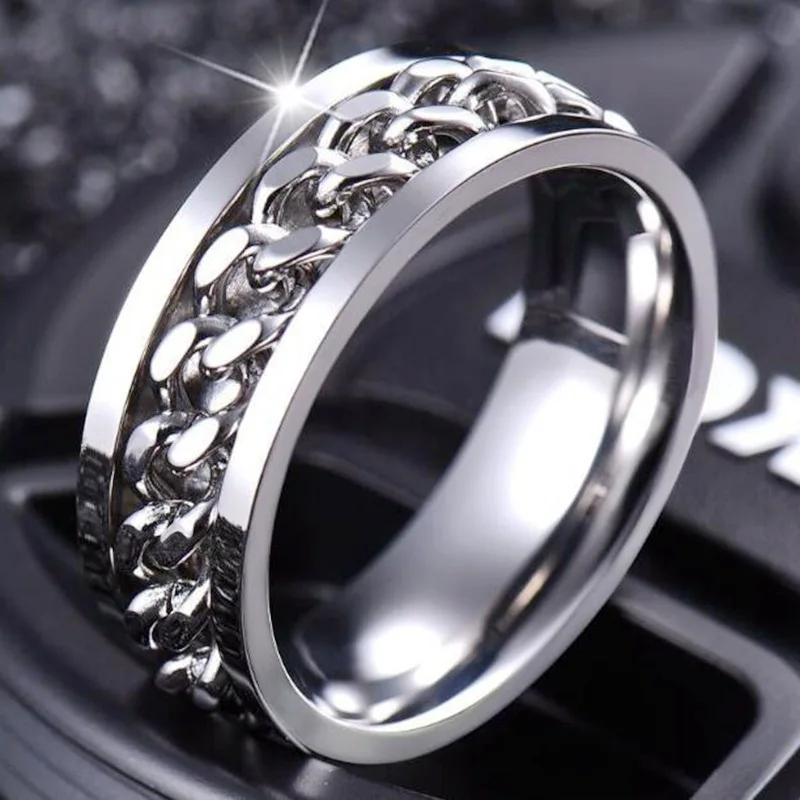 Anxiety Spinner Titanium Steel Rotatable Chain Ring For Men Hip Hop Multifunction Anti Stress Party Fidget Ring Trendy Jewelry
Anxiety Spinner Titanium Steel Rotatable Chain Ring For Men Hip Hop Multifunction Anti Stress Party Fidget Ring Trendy Jewelry