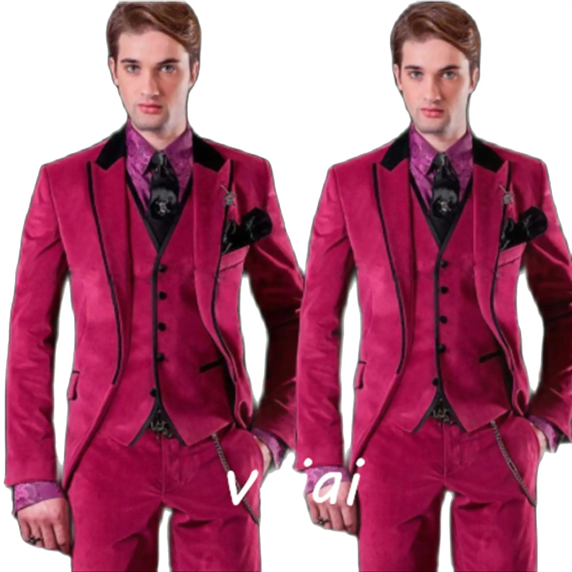 Velvet Wedding Tuxedos for Men 3 Pieces Jacket Vest Pants Slim Fit Male Suits Groomsmen Wear Terno Custom Made Blazer Fashion
Velvet Wedding Tuxedos for Men 3 Pieces Jacket Vest Pants Slim Fit Male Suits Groomsmen Wear Terno Custom Made Blazer Fashion