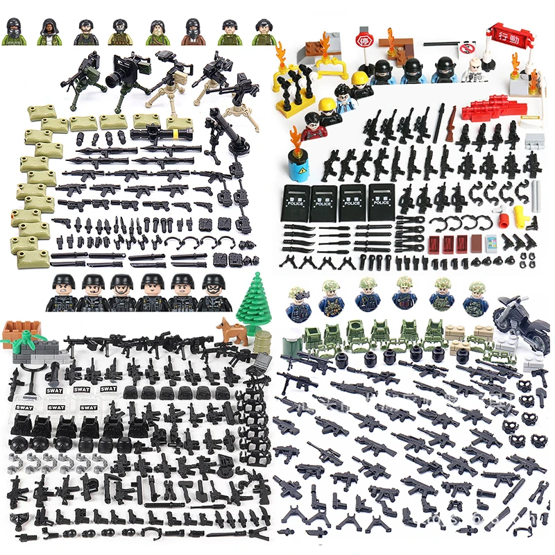 Military Building Block City Modern SWAT WW2 Commandos US Germany Army Soldier Navy Action Figures Battlefield Weapons Set Toys
Military Building Block City Modern SWAT WW2 Commandos US Germany Army Soldier Navy Action Figures Battlefield Weapons Set Toys