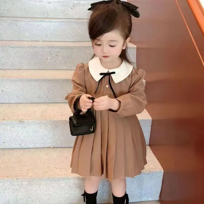 Baby Girls Khaki Pleated Dress Peter Pan Collar Casual Dresses 2022 New Arrival Children Spring Autumn Solid Dress Cute Clothes
Baby Girls Khaki Pleated Dress Peter Pan Collar Casual Dresses 2022 New Arrival Children Spring Autumn Solid Dress Cute Clothes