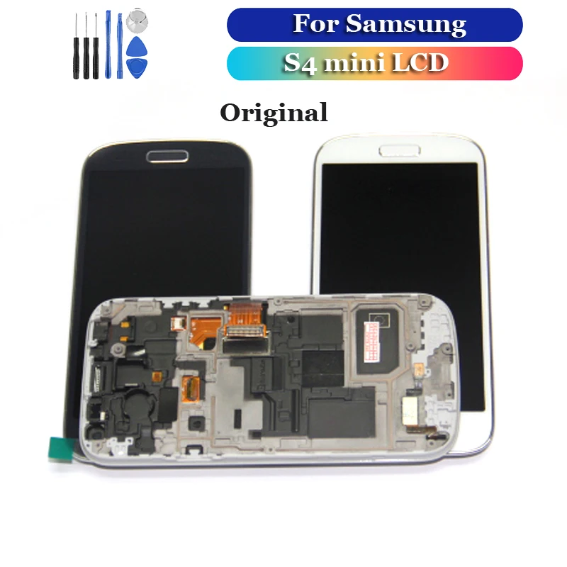 

4.3" Original LCD For Samsung Galaxy S4 mini I9190 GT i9192 i9195 LCD Display Digitizer Assembly Touch Screen with Frame Parts