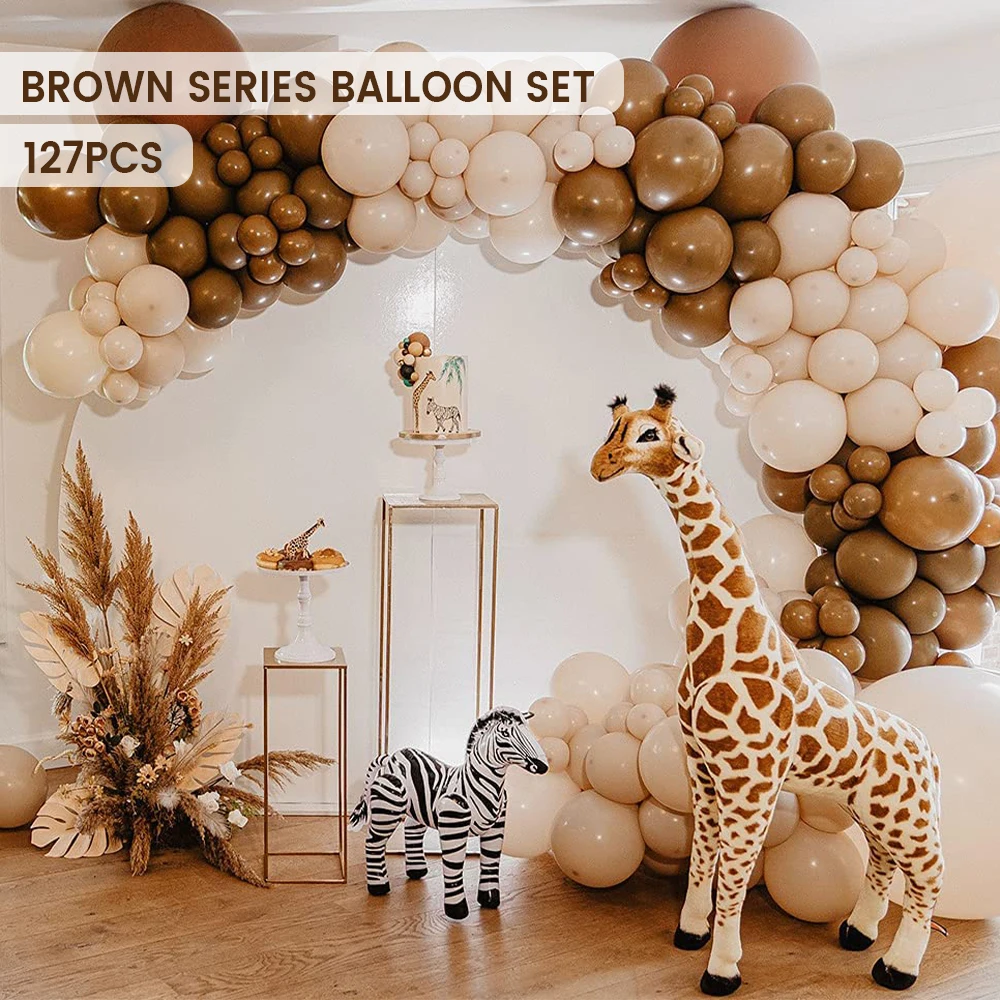 124pcs Coffee Brown Balloons Garland Arch Kit Retro Latex Balloons Baby Shower Birthday Valentine Wedding Party Home Decoration
124pcs Coffee Brown Balloons Garland Arch Kit Retro Latex Balloons Baby Shower Birthday Valentine Wedding Party Home Decoration