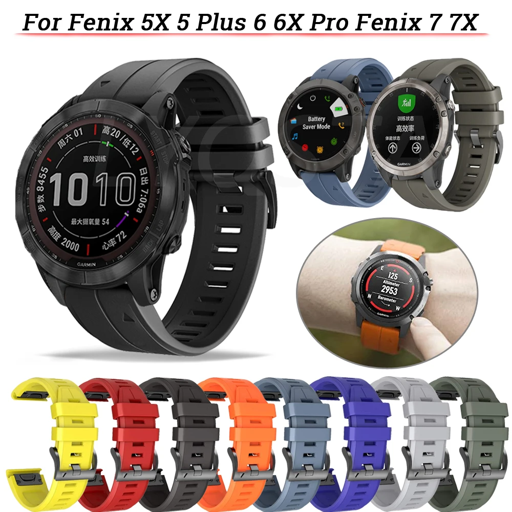 22 26MM Watchband Straps For Garmin Fenix 7X 7 5 5X Plus 3HR 6X 6 Pro 935 Smart Watch Quick Release Silicone Easyfit Wrist Band
22 26MM Watchband Straps For Garmin Fenix 7X 7 5 5X Plus 3HR 6X 6 Pro 935 Smart Watch Quick Release Silicone Easyfit Wrist Band