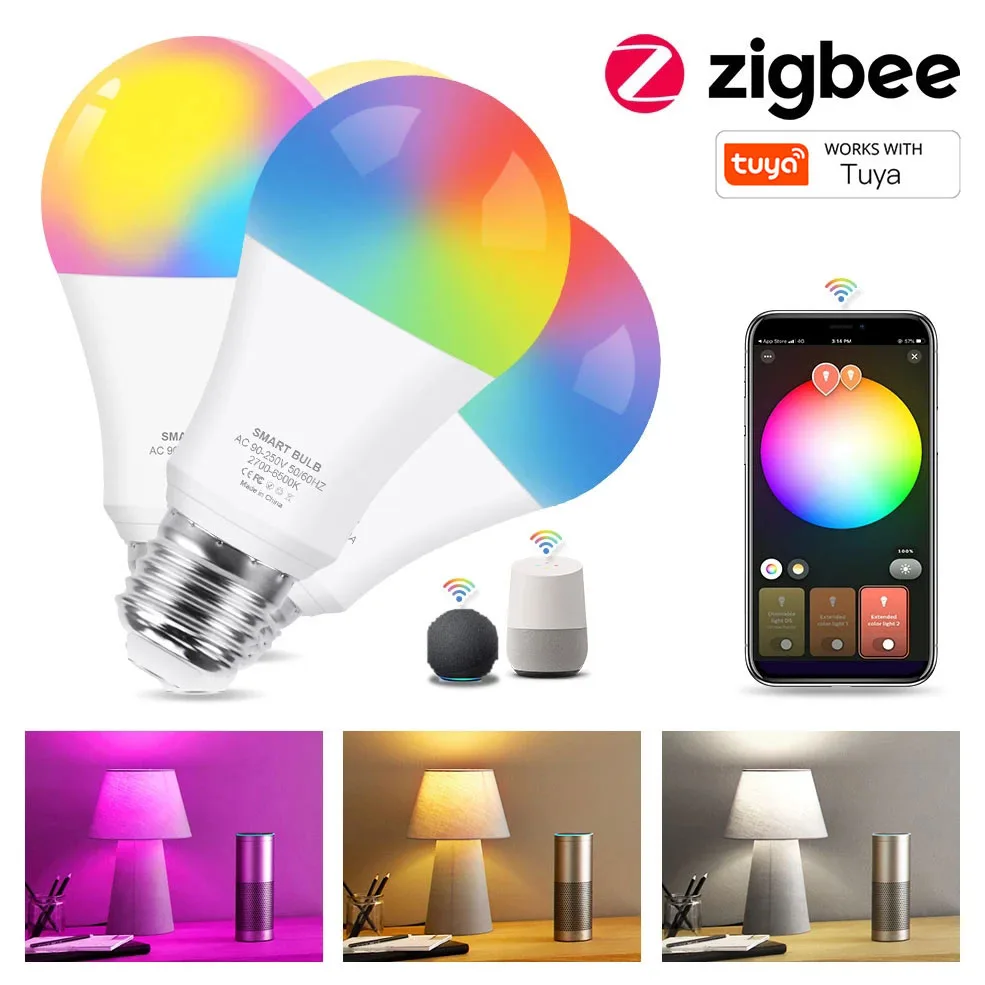 18W Zigbee 3.0 Led Light bulb RGB+WW+CW Dimmable E27 Tuya Smart Color Changing Lamp Compatible With Alexa Google Assistant
18W Zigbee 3.0 Led Light bulb RGB+WW+CW Dimmable E27 Tuya Smart Color Changing Lamp Compatible With Alexa Google Assistant