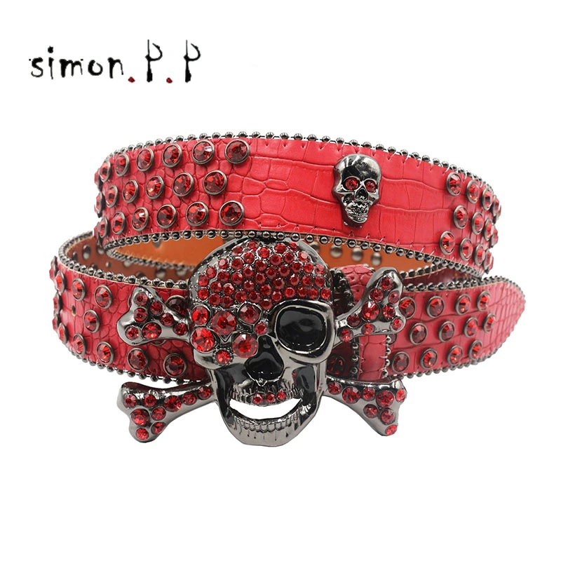 Ремень в стиле Харадзюку Y2K для мужчин и женщин, Роскошный дизайнерский пояс с красным черепом в западном стиле, с пряжкой со стразами
Ремень в стиле Харадзюку Y2K для мужчин и женщин, Роскошный дизайнерский пояс с красным черепом в западном стиле, с пряжкой со стразами