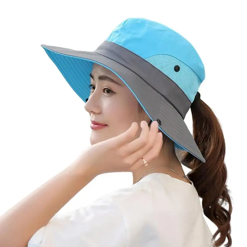 Панама для женщин, дышащая шляпа для конского хвоста, шляпа для защиты от солнца, шляпа для рыбалки, кемпинга, пешего туризма, езды на велосип... 
Панама для женщин, дышащая шляпа для конского хвоста, шляпа для защиты от солнца, шляпа для рыбалки, кемпинга, пешего туризма, езды на велосип...