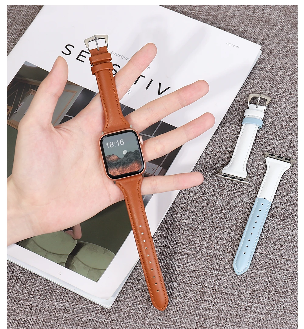 Ремешок из натуральной кожи для apple watch band 38 мм 40 мм 42 мм 44 мм iwatch Series 7 6 SE 5 4 3 2 1, женский браслет для наручных часов 41 мм 45 мм
Ремешок из натуральной кожи для apple watch band 38 мм 40 мм 42 мм 44 мм iwatch Series 7 6 SE 5 4 3 2 1, женский браслет для наручных часов 41 мм 45 мм
