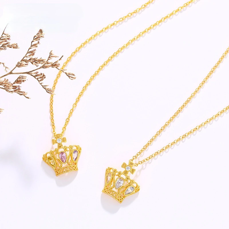 24k Pure Gold Color Crown Shape Gem Necklace for Women Bride 999 Gold Chains Wedding Birthday Party Fine Jewelry Gifts
24k Pure Gold Color Crown Shape Gem Necklace for Women Bride 999 Gold Chains Wedding Birthday Party Fine Jewelry Gifts