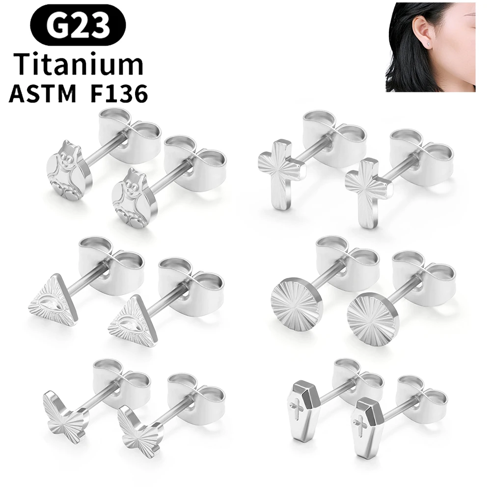 1 Pair G23 Titanium Piercing Ear Stud for Women 20G Cross Round Butterfly Stud Earrings Tragus Cartilage Helix Pierc Jewelry
1 Pair G23 Titanium Piercing Ear Stud for Women 20G Cross Round Butterfly Stud Earrings Tragus Cartilage Helix Pierc Jewelry