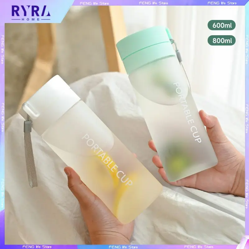 600/800ml Frosted Sports Water Bottles Leak-proof Plastic Cup With Rope Large Tea Juice Coffee Mugs For Kids Adult Fitness Jugs
600/800ml Frosted Sports Water Bottles Leak-proof Plastic Cup With Rope Large Tea Juice Coffee Mugs For Kids Adult Fitness Jugs