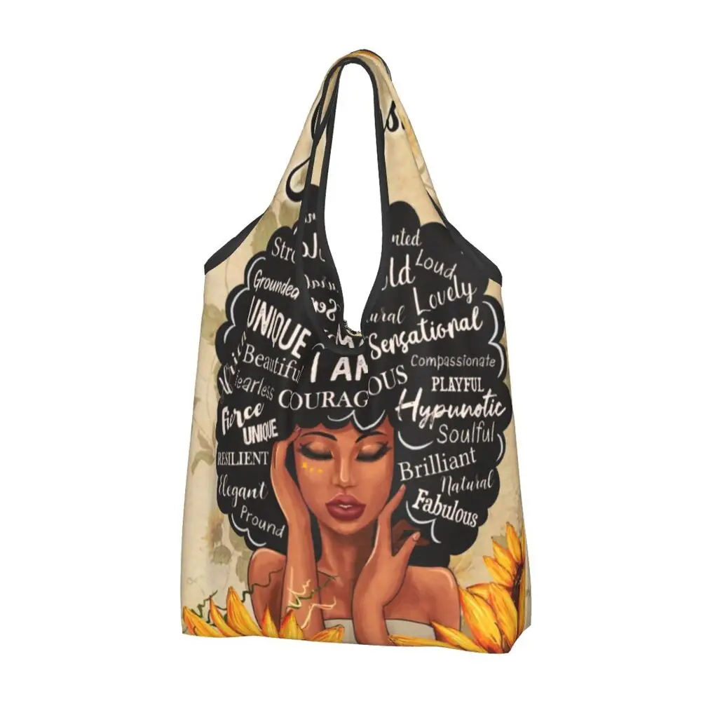 Funny Women Afro You Are Beautiful Shopping Tote Bags Portable African Stunning Glitter Yellow Groceries Shopper Shoulder Bag
Funny Women Afro You Are Beautiful Shopping Tote Bags Portable African Stunning Glitter Yellow Groceries Shopper Shoulder Bag