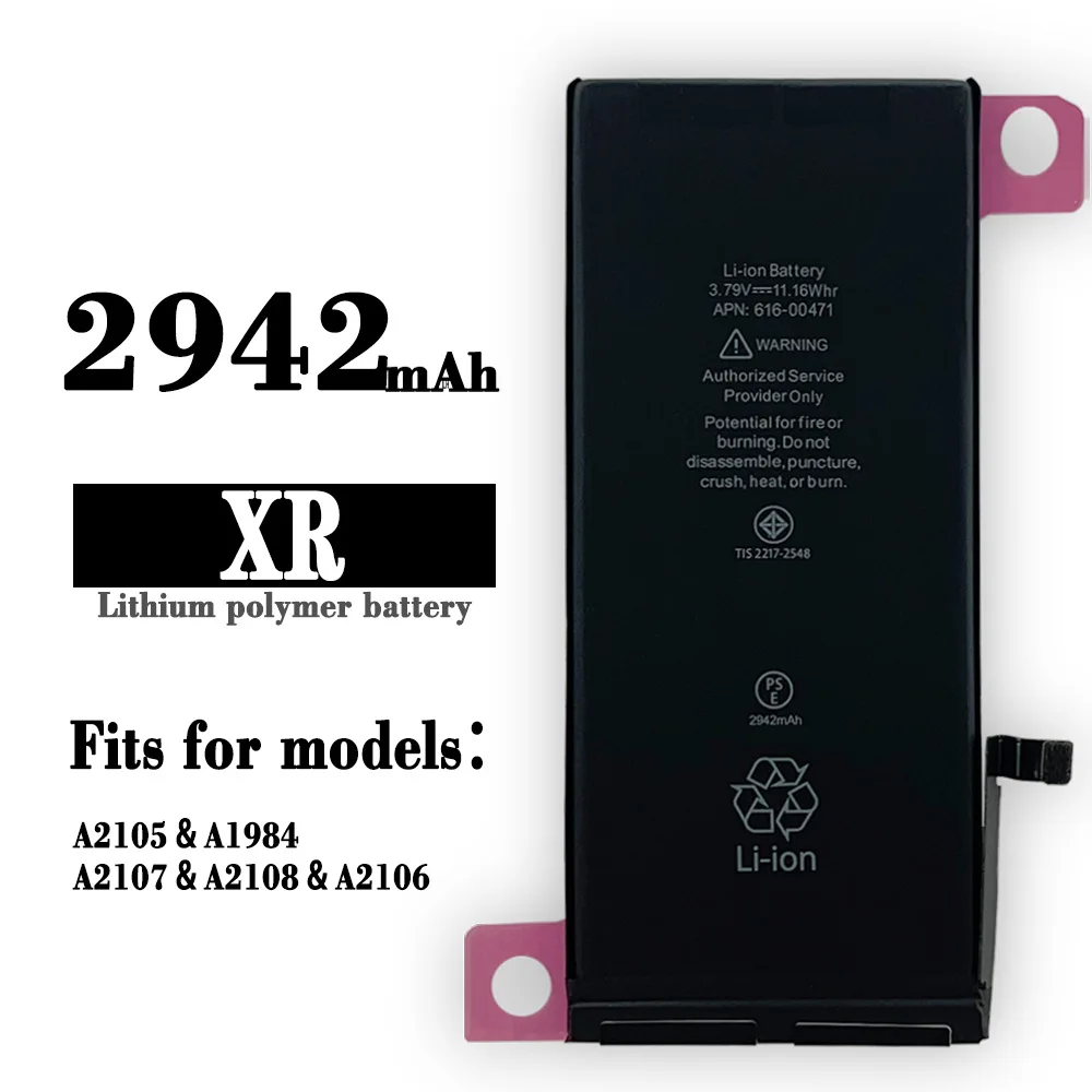 Оригинальная сменная батарея 100% для Iphone XR мобильный телефон 2942 мАч A2105 A2107 A1984, аккумулятор большой емкости
Оригинальная сменная батарея 100% для Iphone XR мобильный телефон 2942 мАч A2105 A2107 A1984, аккумулятор большой емкости