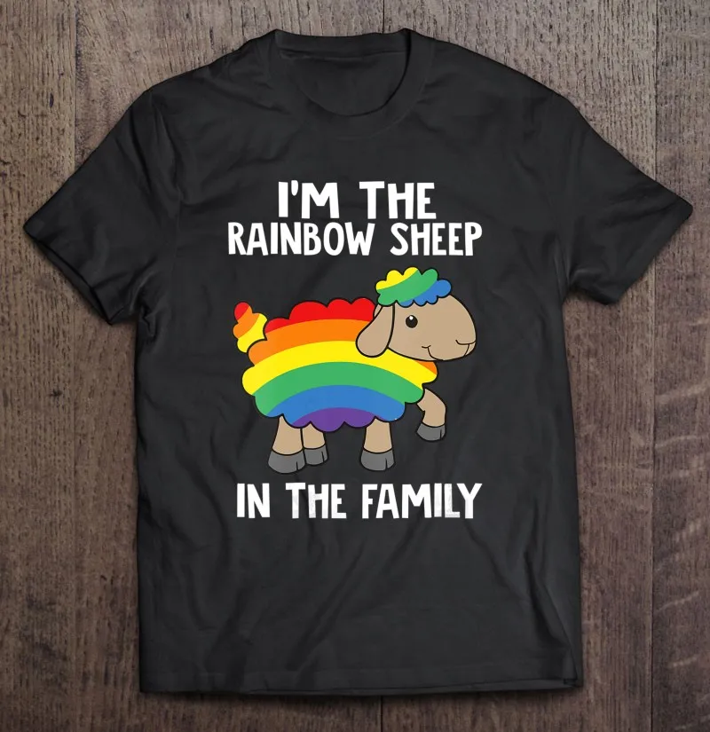 

Женские рубашки с рисунком «Я Радуга овца в семье», светлые рубашки для мужчин, аниме футболка, винтажные футболки с коротким рукавом, Топ