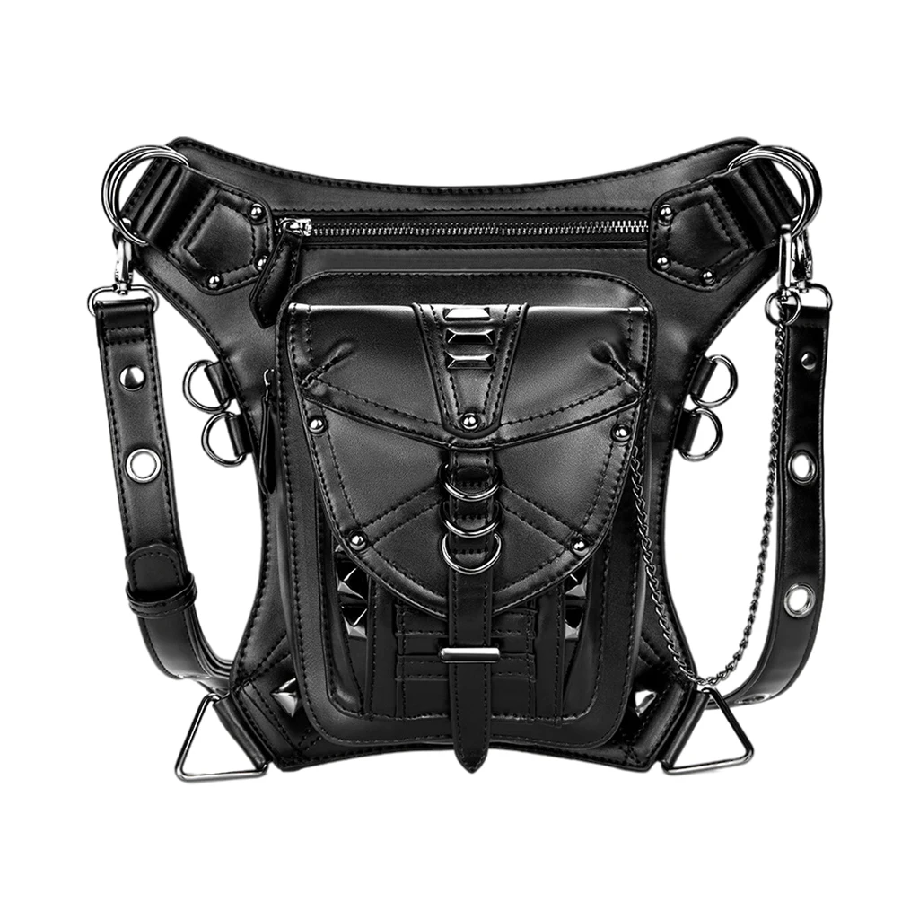 Punk Style Leather Shoulder Bag Vintage Gothic Steampunk Waist Pack Shoulder Bag Handbag Leg Purse Waist Bag for Women
Punk Style Leather Shoulder Bag Vintage Gothic Steampunk Waist Pack Shoulder Bag Handbag Leg Purse Waist Bag for Women