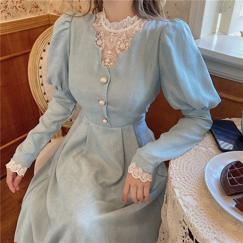 Pure Color Elegant Dress Female Patchwork Lace Party Midi Dress Female Casual French Sweet Cute Spring/Autumn Dress Female 2022
Pure Color Elegant Dress Female Patchwork Lace Party Midi Dress Female Casual French Sweet Cute Spring/Autumn Dress Female 2022