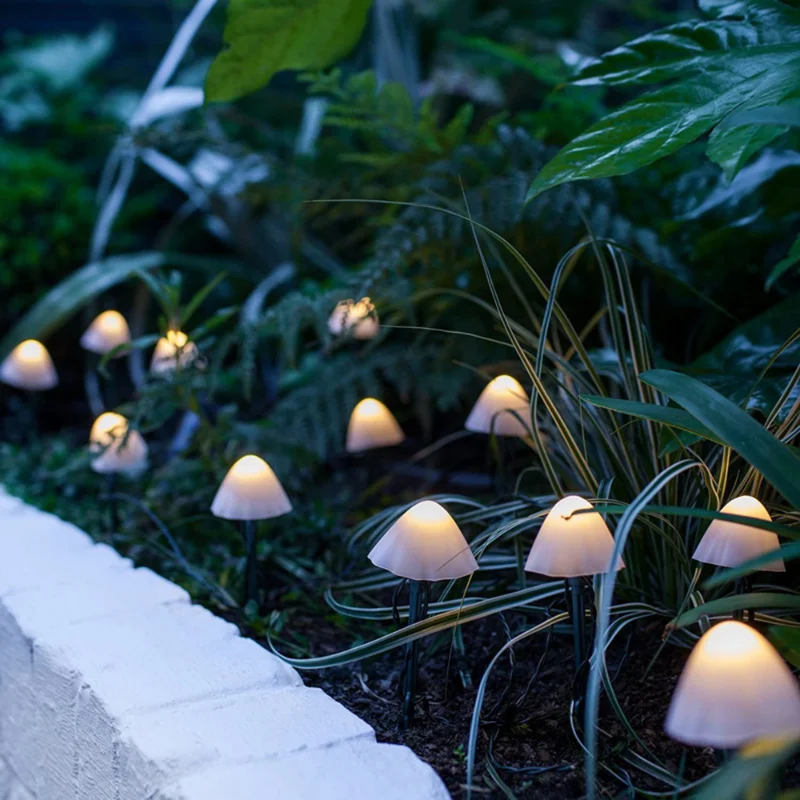

Сказочная гирлянда на солнечной батарее 10-30, уличная Рождественская лампа в виде грибов для дорожек, газона, ландшафта, сада, патио, уличное украшение