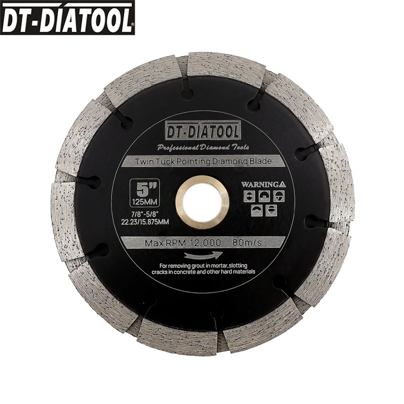 DT-DIATOOL 1pc Diamond Sintered Saw Slotting Blades Cutting Disc Dia5inch For Removal Mortar Concrete Granite Marble Dia125mm
DT-DIATOOL 1pc Diamond Sintered Saw Slotting Blades Cutting Disc Dia5inch For Removal Mortar Concrete Granite Marble Dia125mm
