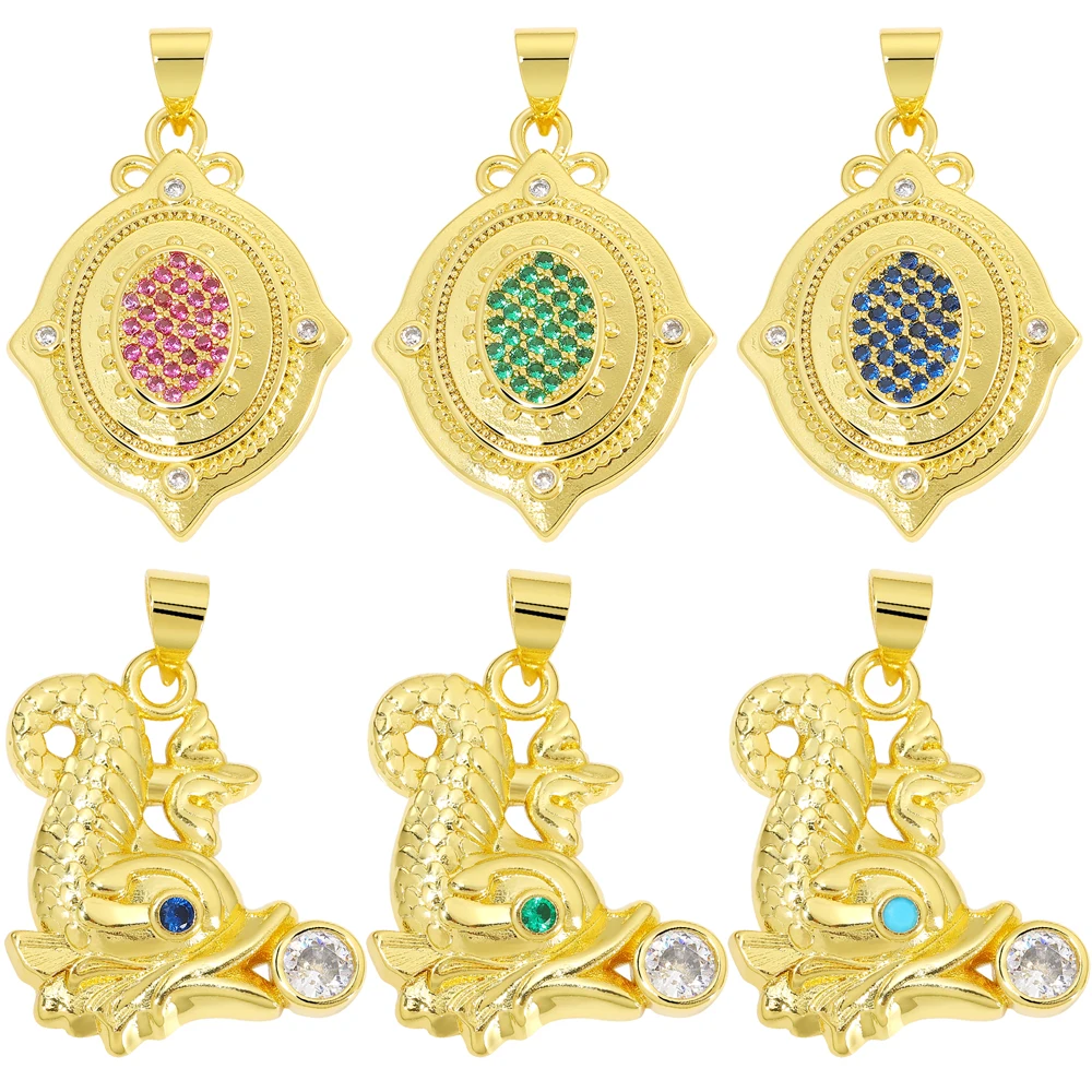 Juya 18K Real Gold Plated Material Copper Cubic Zirconia Lucky Flower Horseshoe Turle Arowana Fish Dragon Charms Supplies
Juya 18K Real Gold Plated Material Copper Cubic Zirconia Lucky Flower Horseshoe Turle Arowana Fish Dragon Charms Supplies
